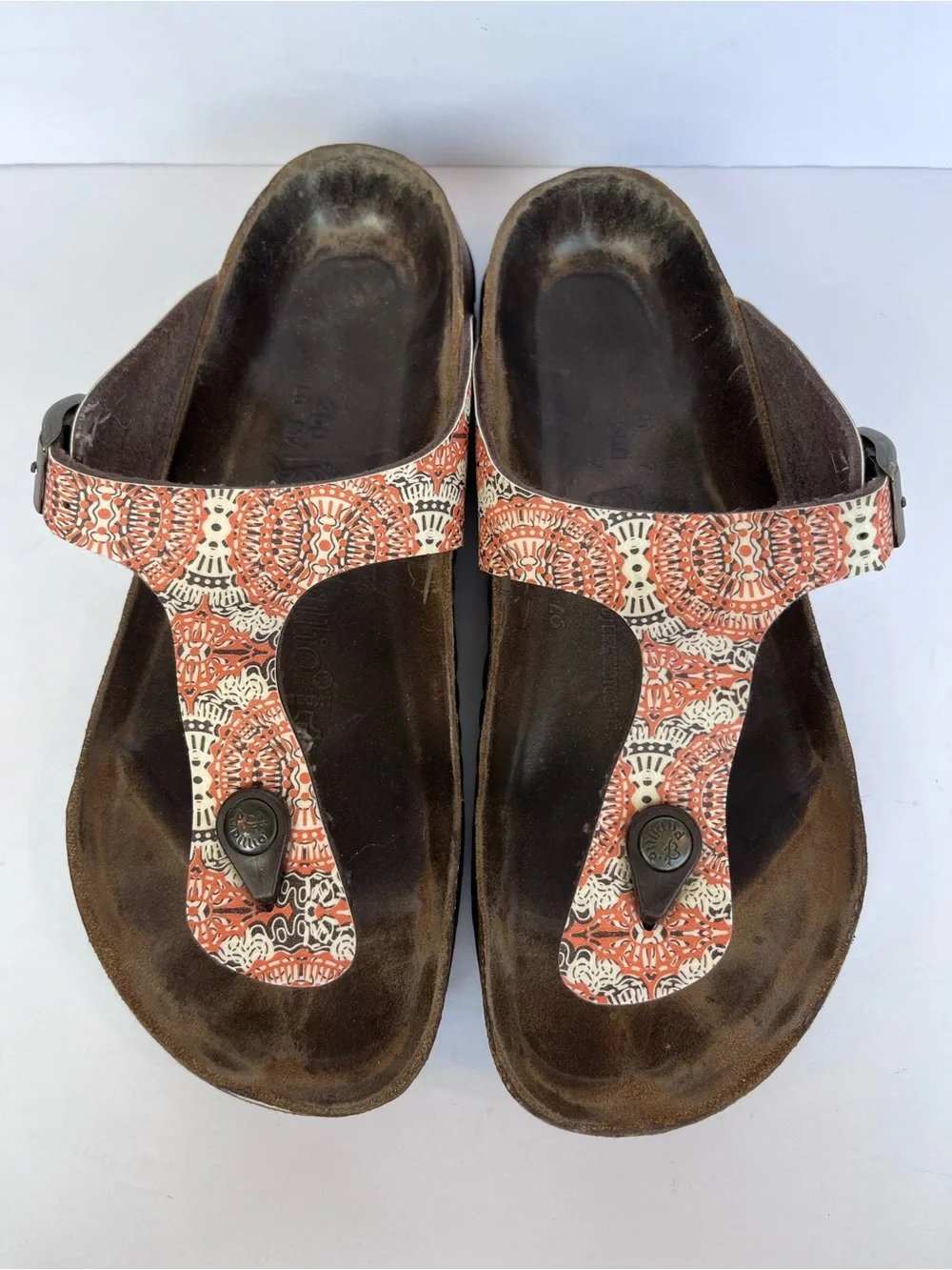 Birkenstock Papillio Ghiza Orange Thong Boho Floral Sandals